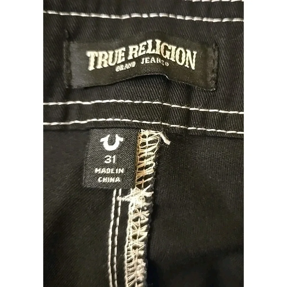 TRUE RELIGION Jet Black Cargo Pants -‎ Men's Size 31 / 34x31 NWT